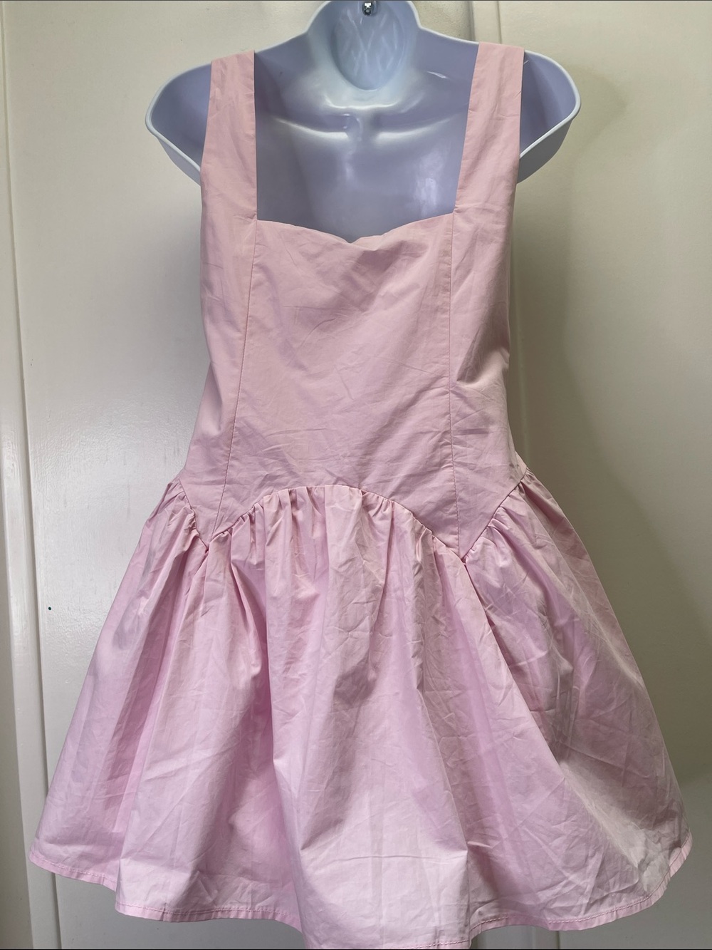 Peppermayo Genie Mini Dress Baby Pink 100% Cotton Fit & Flare Drop Waist Sz 6 - Picture 6 of 17